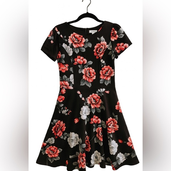 tagunop Dresses & Skirts - Tagunop Women’s Medium Black Floral Fit & Flare Dress | Retro 50s Style Cotton